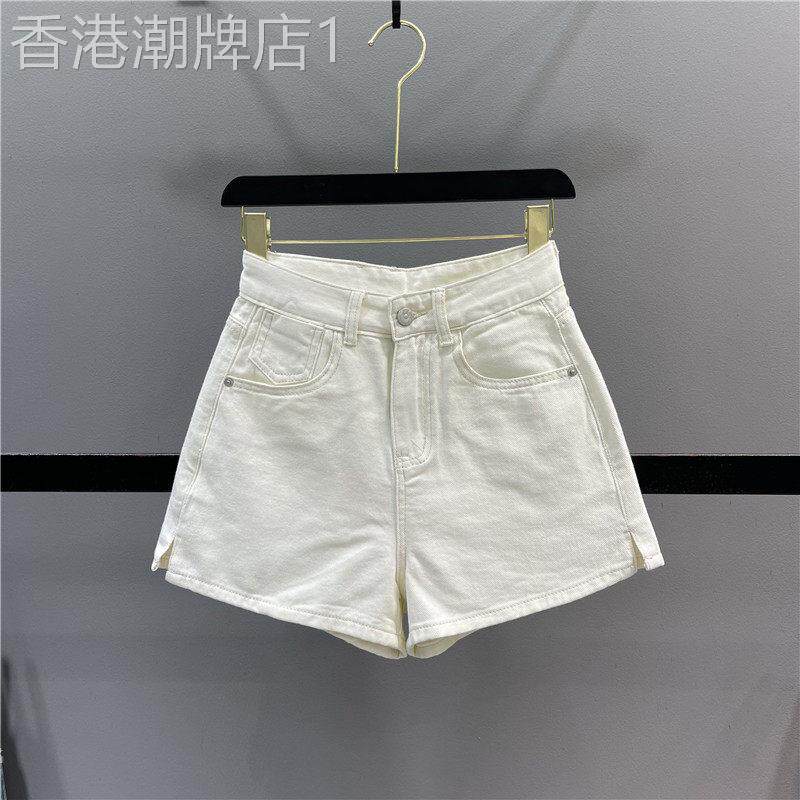 高腰牛仔短裤女夏季新款韩版宽松显瘦A字开叉小个子休闲阔腿热裤