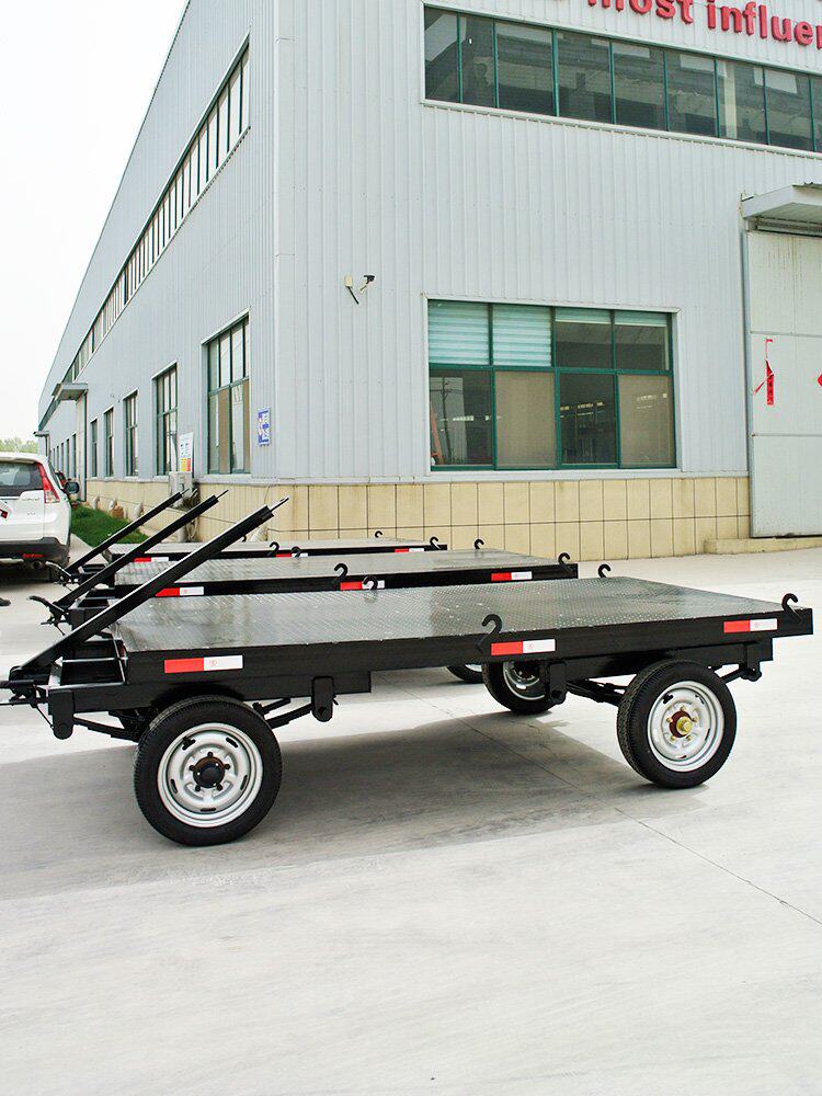 直供福建省厂房车间码头物料大吨位叉车牵引平板拖车重型周转平板