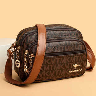 正品真皮女包2025新款软皮斜挎包复古单肩包时尚百搭包多层小包包