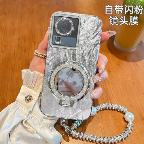 vivo iqooneo7手机壳镜子支架v2231a软iqneo7se保护套5g镜头全包防摔V2238A个性创意lqooneo7简约neo7se女款
