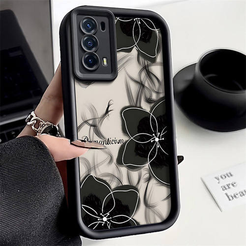 水墨花朵适用IQOOZ5手机