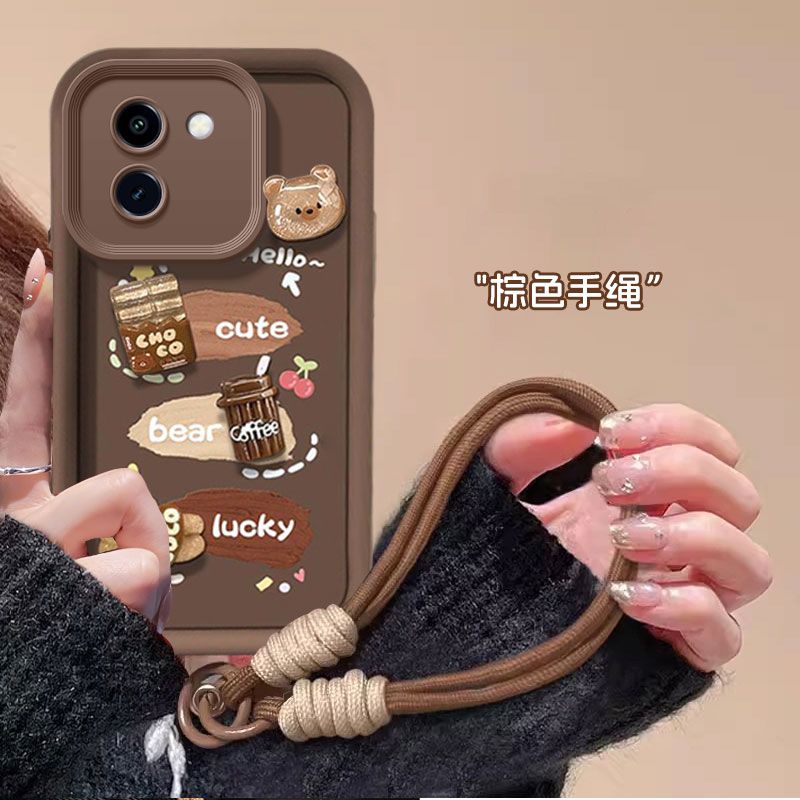 咖啡小熊公仔适用vivoy2
