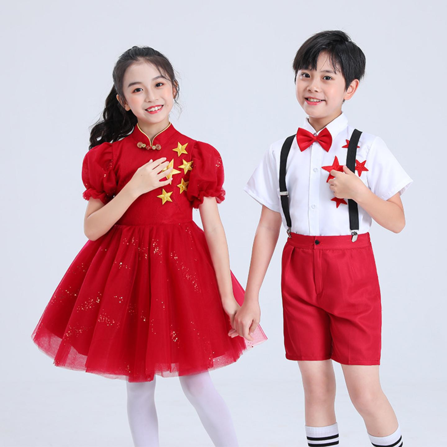 儿童合唱演出服蓬蓬裙中小学生