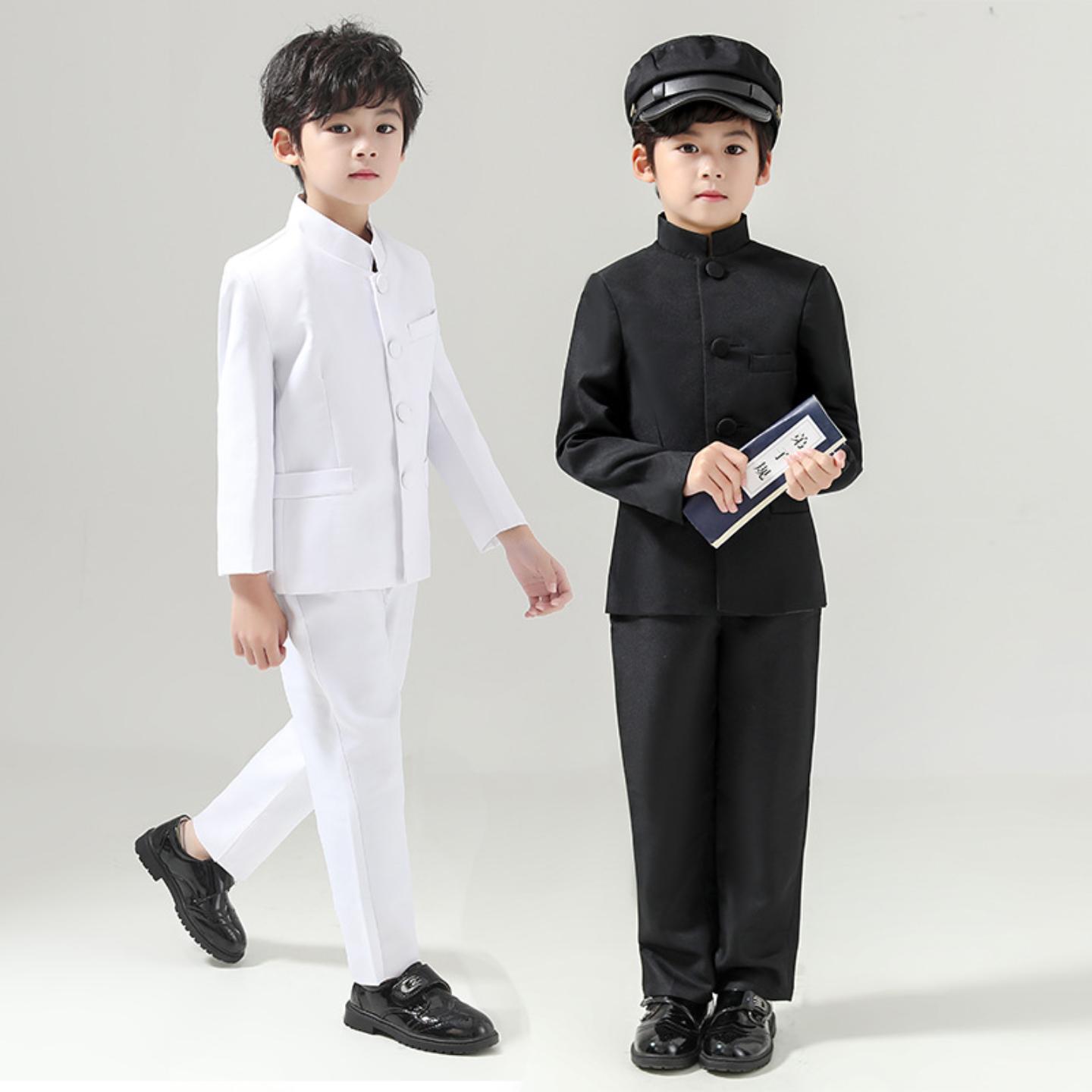 儿童民国中山装学生装朗诵班服
