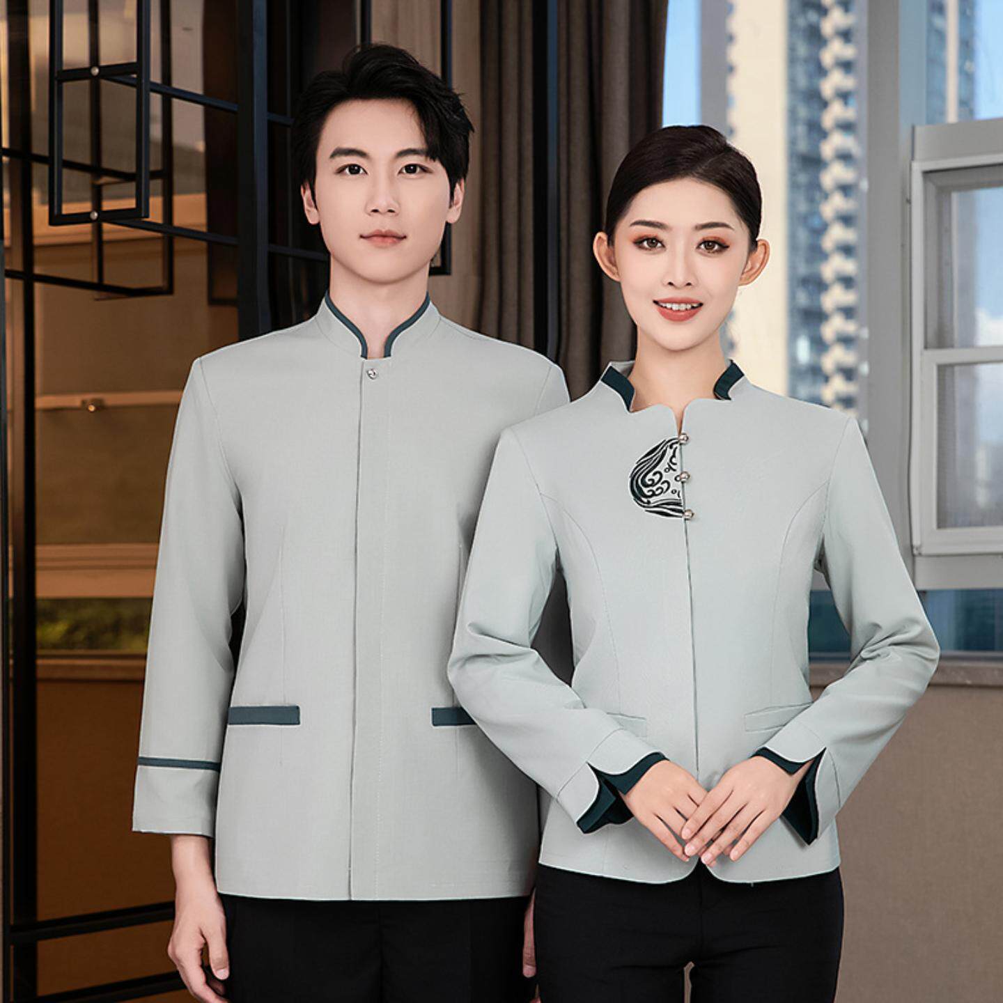 保洁服长袖中式物业楼层医院