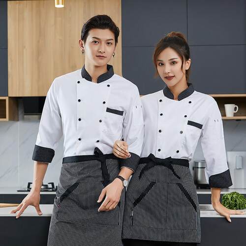 厨师工作服长袖蛋糕店烘焙师饭店