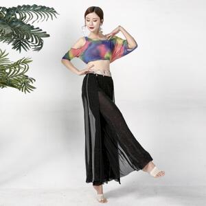 肚皮舞服装女广场舞上衣性感撒片