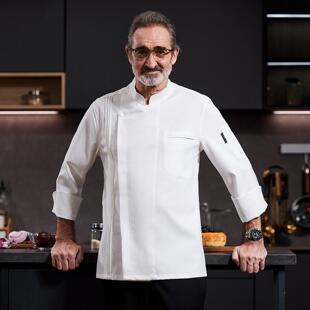 高档酒店西餐厅厨师服长袖男秋冬装餐饮饭店农庄火锅厨师工作衣服