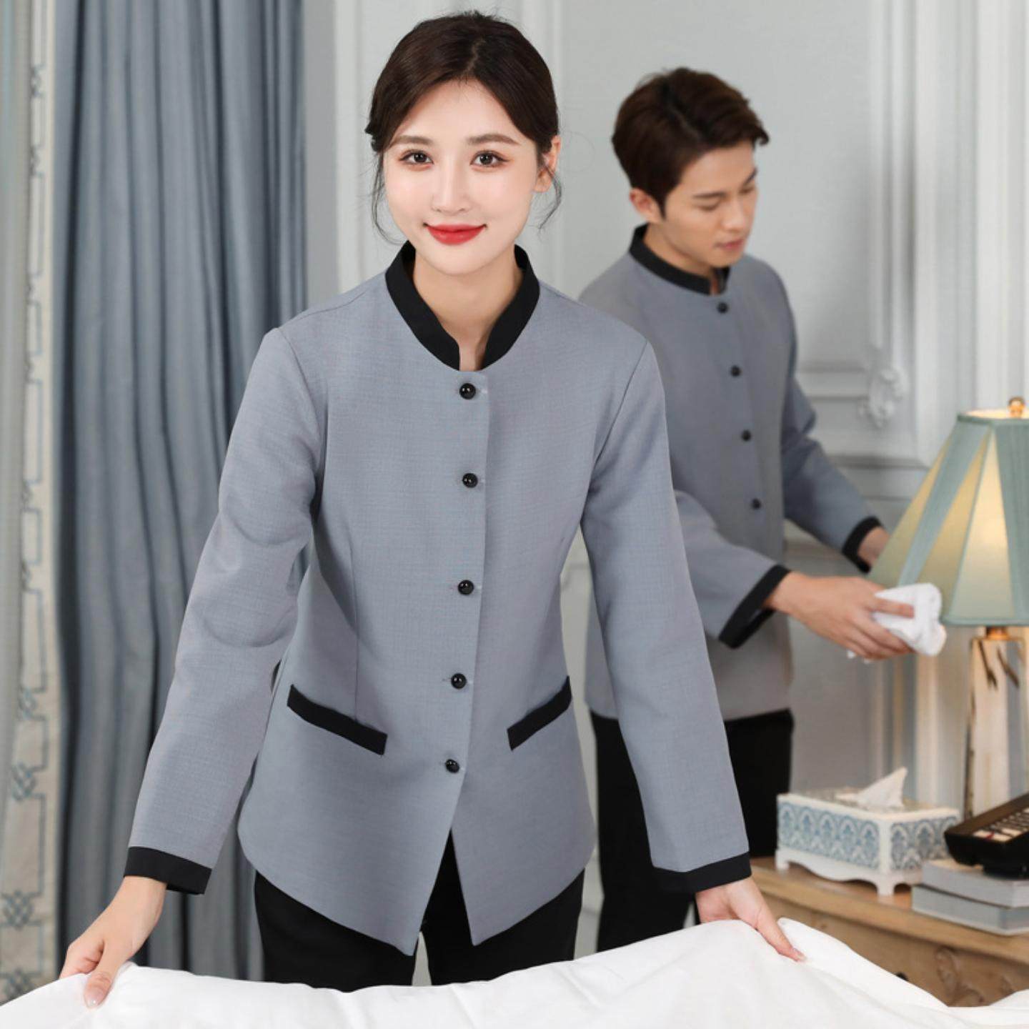 保洁服女长袖秋冬套装酒店宾馆