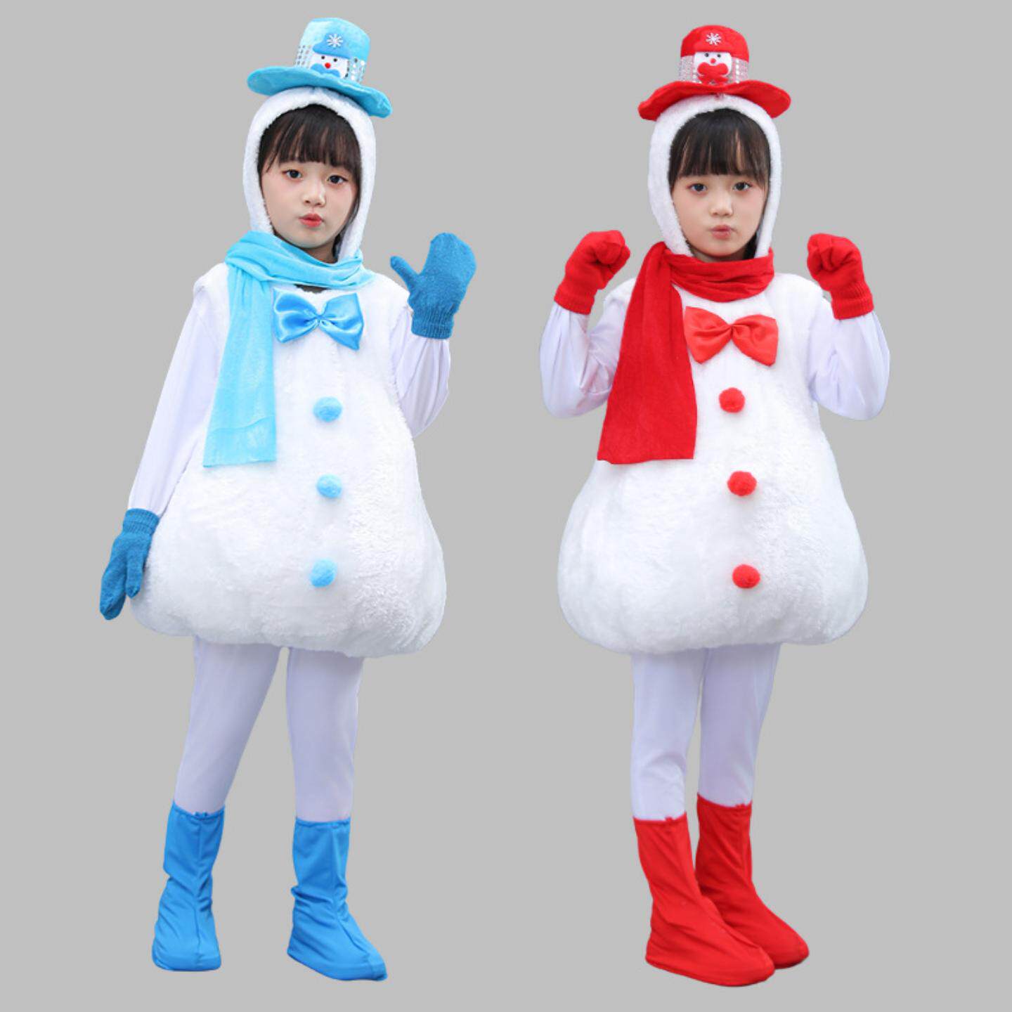 儿童雪人演出服装圣诞节幼儿