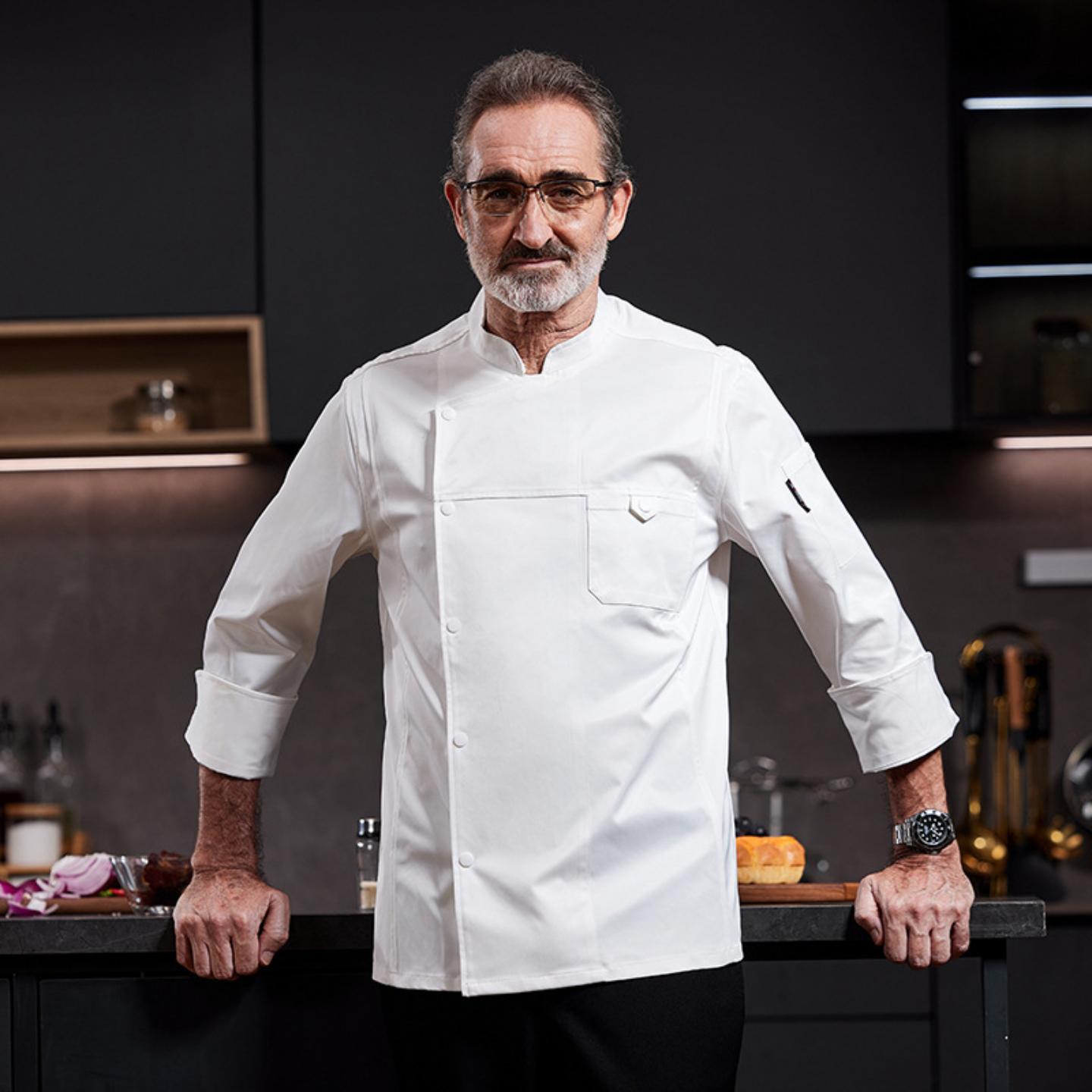 新式高档星级酒店厨师工作服男