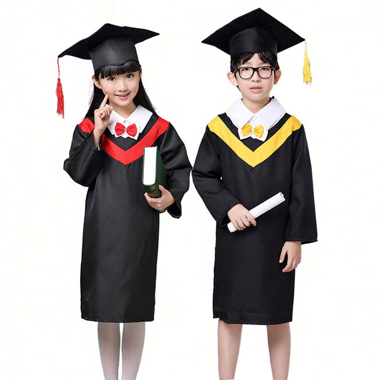 六一儿童幼儿园博士服帽中小学生
