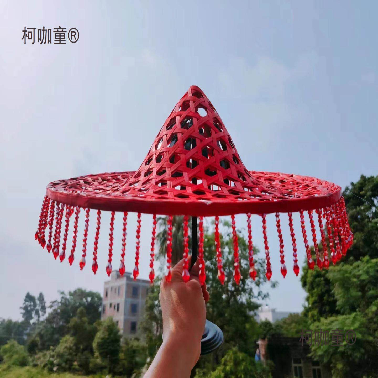 成人旗袍走秀跳舞斗笠帽子广场舞
