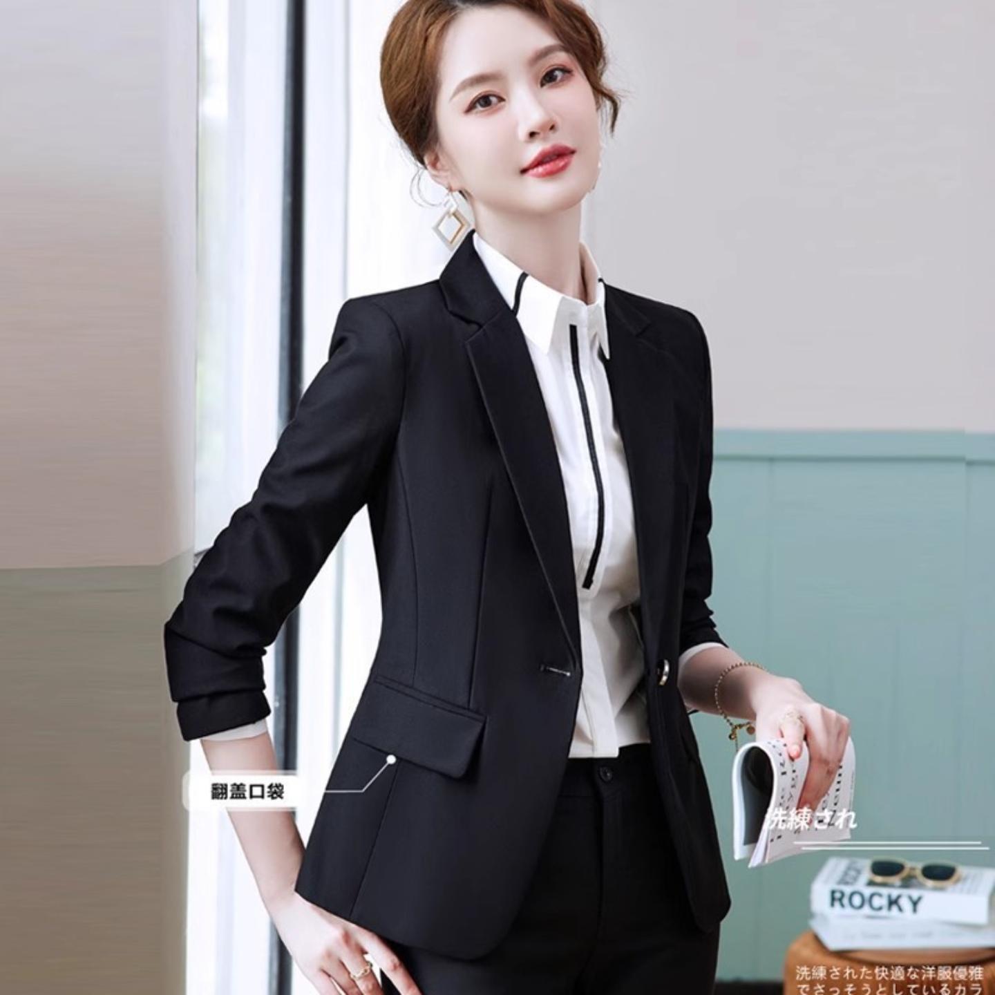 高端职业西装三件套女售楼部