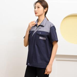 珍豪夏季半袖工作服男短袖薄款