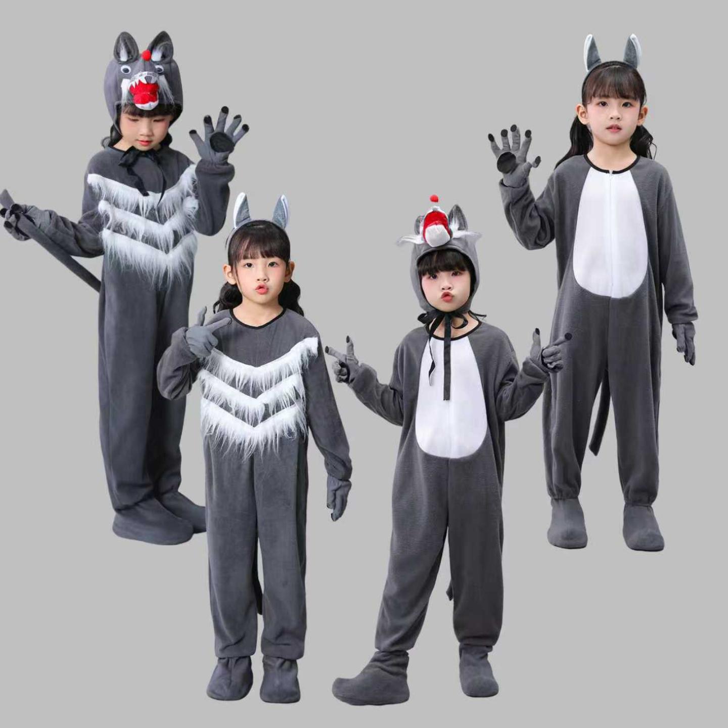 新款儿童动物服小羊表演服狼和
