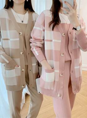 2022Autumn winter leisure suit women Knitted three piece set