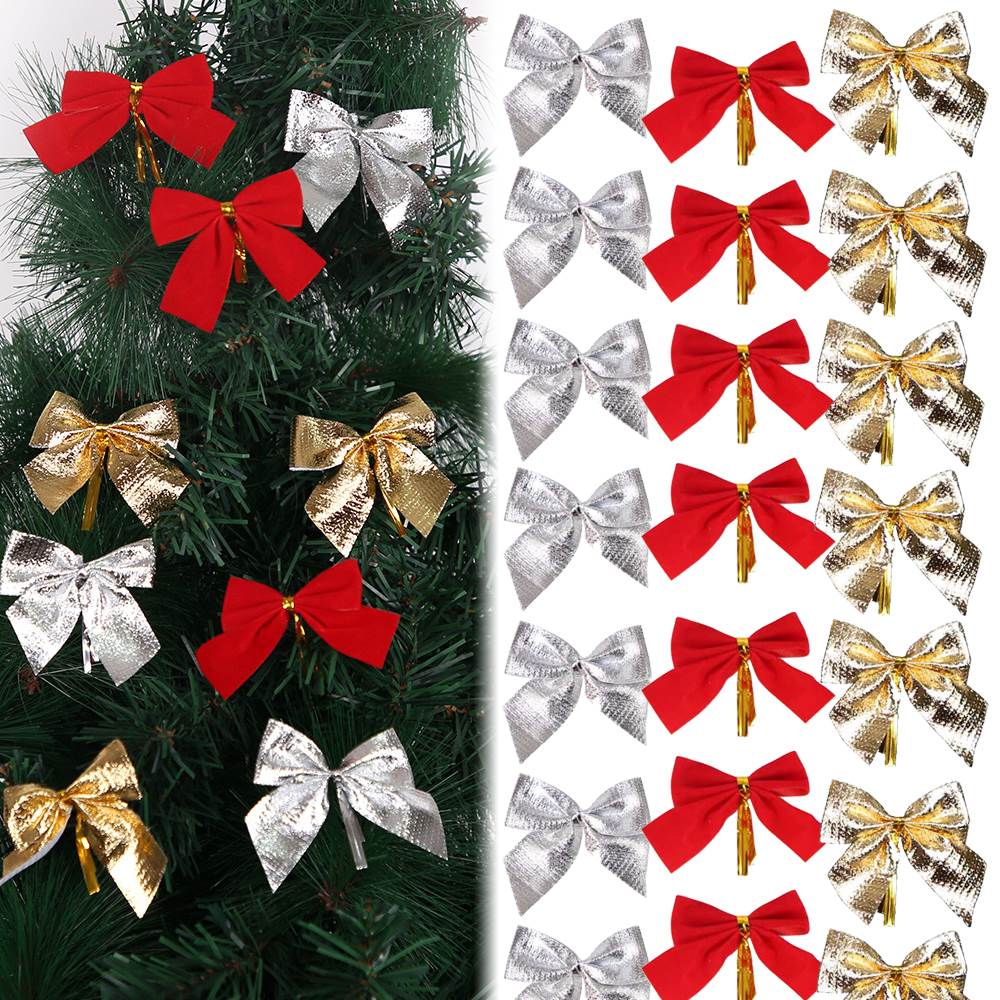 12/24/36pcs Christmas Bow Christmas Decorations For Home Gol