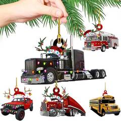 Christmas Tree Hanging Truck Decoration Acrylic Pendant Chri