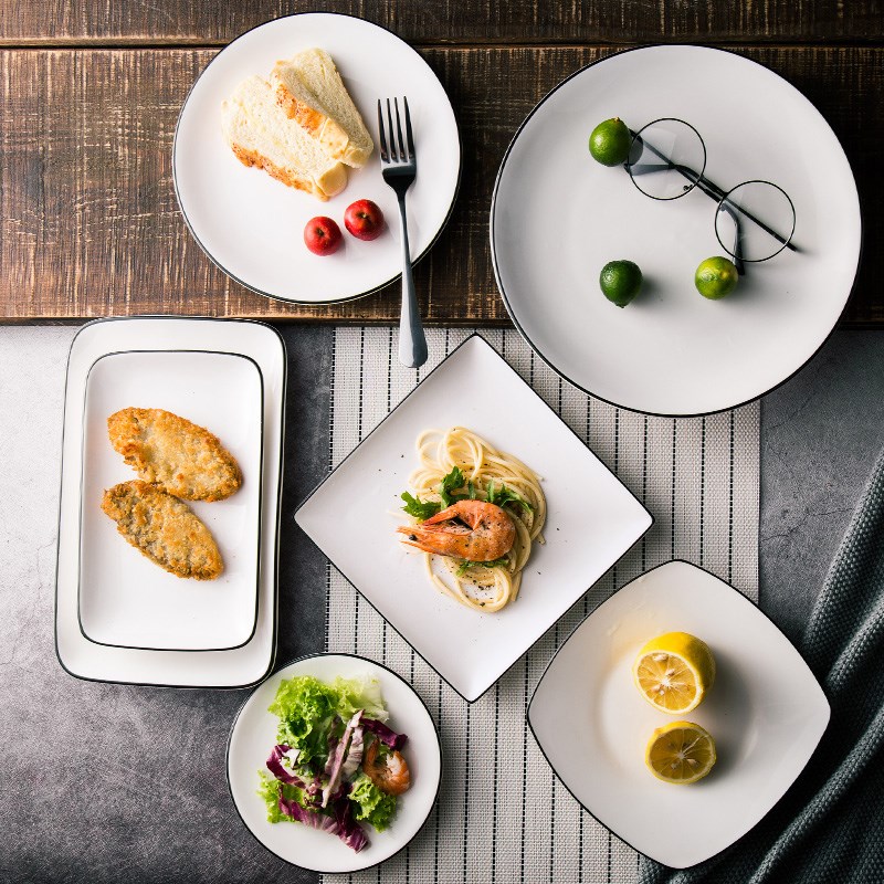 Japanese ceramic plates dish tray disc tableware set