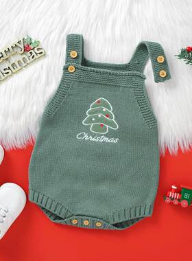 Christmas Baby Boys Girls Knit Overalls Romper Autumn Winter