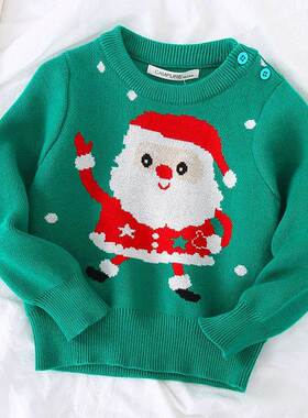 New Winter Christmas Kids Sweaters Boys Girls Clothes Santa