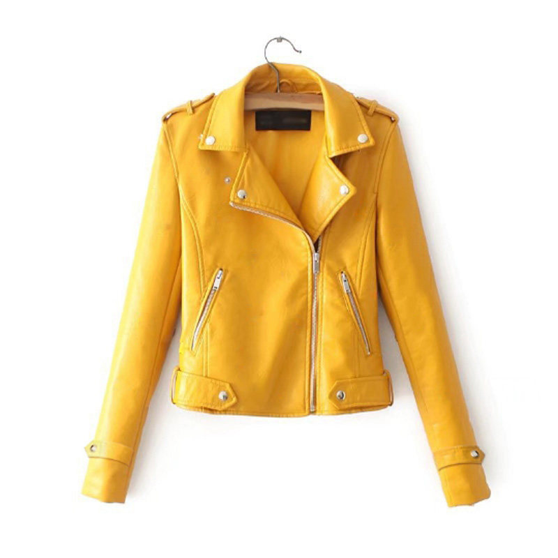 皮衣2019冬季韩版修身机车纯色皮夹克皮衣短外套女Leather jacket
