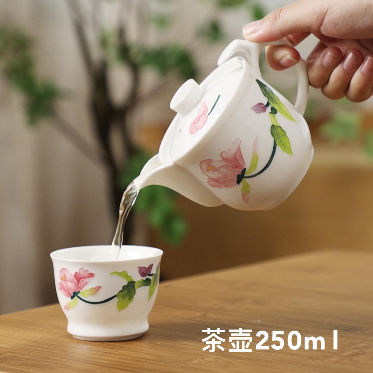 旅行茶具单人小茶壶一壶一杯陶瓷泡茶壶女士精致茶具一人家用简易