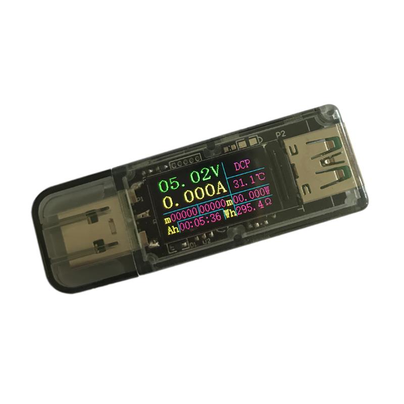 USB测试仪彩屏5A 电压电流表功率电量容量快充协议充电器宝UT模块