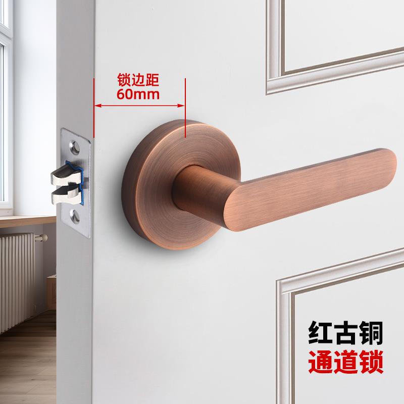 KTV包厢锁板手锁三杆式执手门锁内外无锁门锁木门锁通道执手门锁