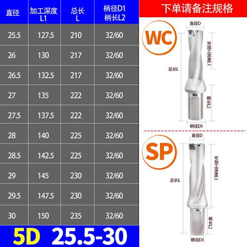 U钻头刀杆快速钻暴力钻头 U钻车床用喷水钻 平底钻头WC/SP刀片