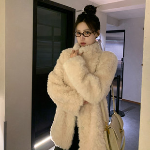 富人区4.0超好看厚羊羔毛外套女百搭贵气感皮毛一体毛毛皮草大衣