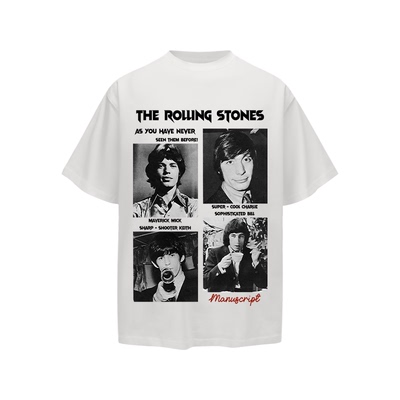 MANUSCRIPT人像乐队短袖 数码直喷Sorona索罗娜冰感短宽boxyT恤