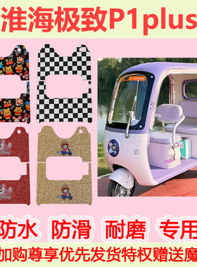 适用淮海极 致P1plus电动三轮车脚垫专用脚踏垫加厚地垫耐磨防水