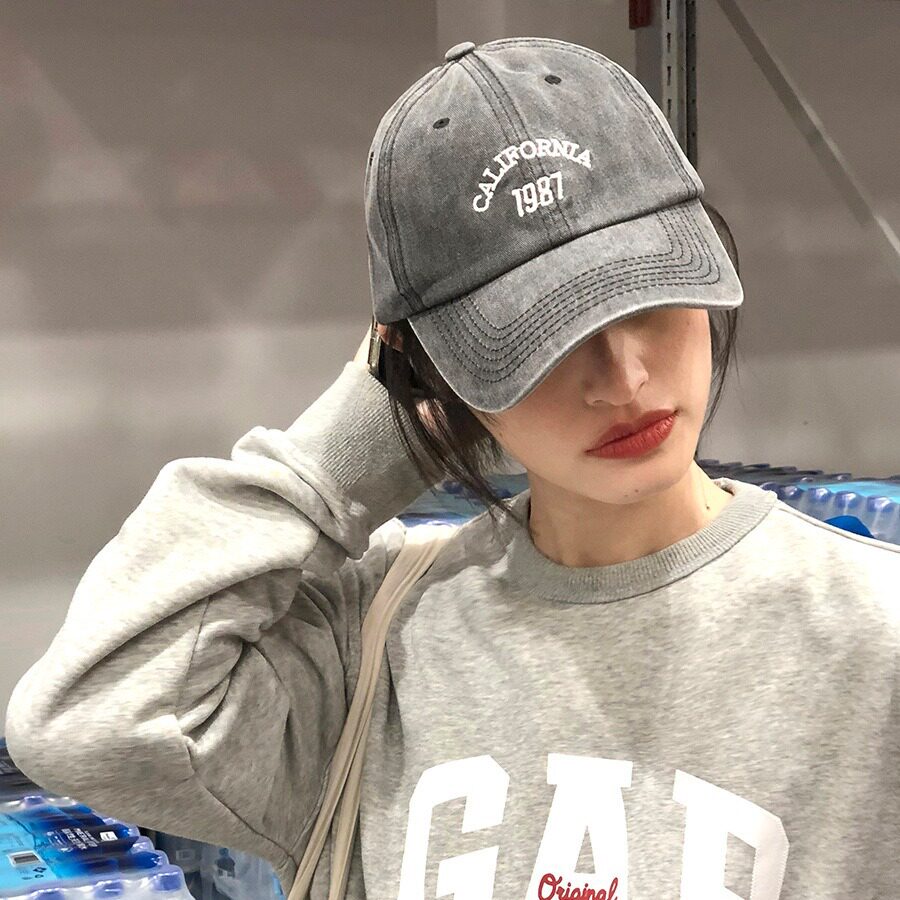 韩版复古水洗棒球帽子女