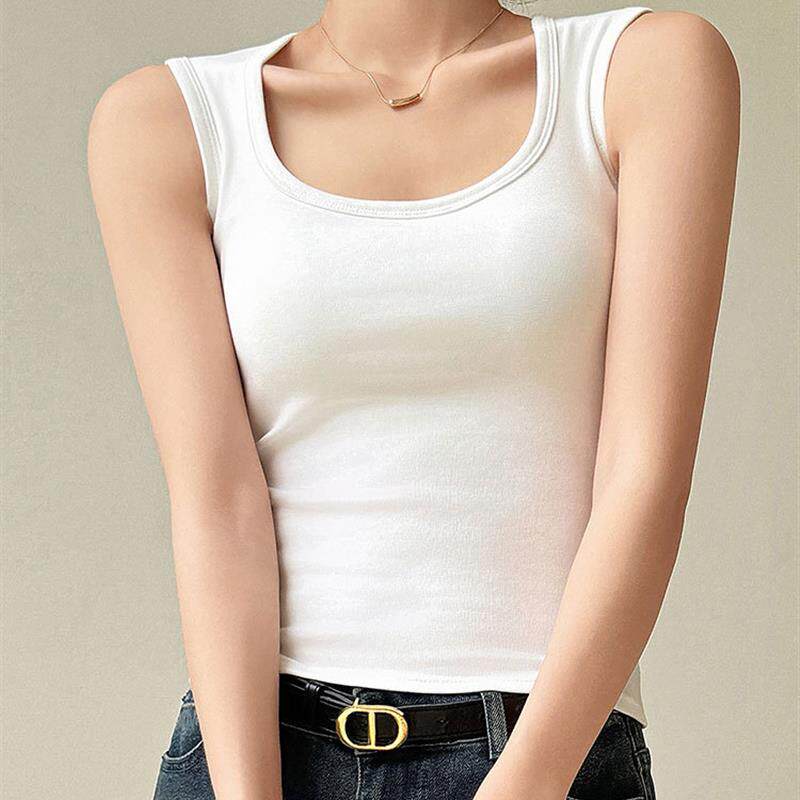 2026夏季新款吊带小背心女内搭打底带胸垫一体工字美式宽肩带上衣