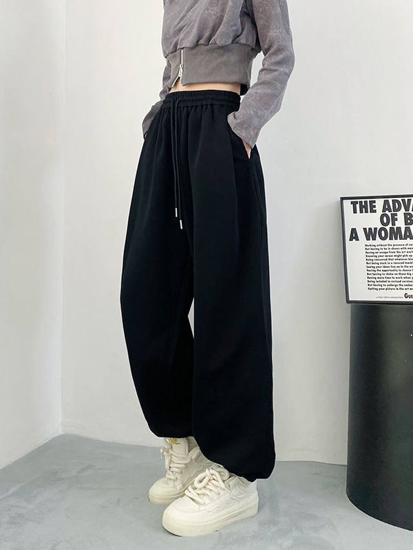 Plus size 150.00kg American High Street Sports Casual Pants Women's Spring and Autumn Bloomers Loose Slim Looking Jogger Pants Sweatpants