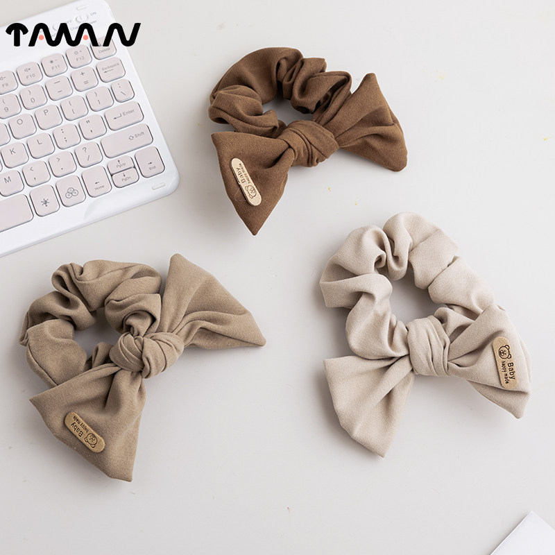 新款蝴蝶结扎马尾丸子头饰大肠发圈布贴高级感女韩国ins绑头发绳