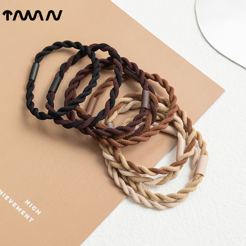 简约高马尾咖色橡皮筋耐用扎头绳