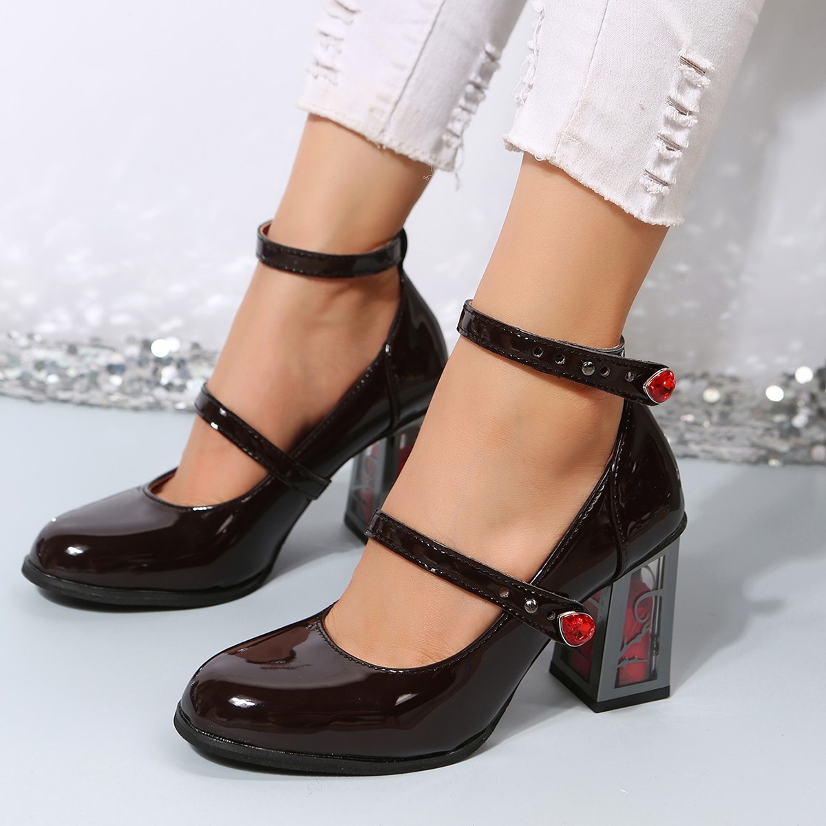 shoeswomen跨境大码玫瑰
