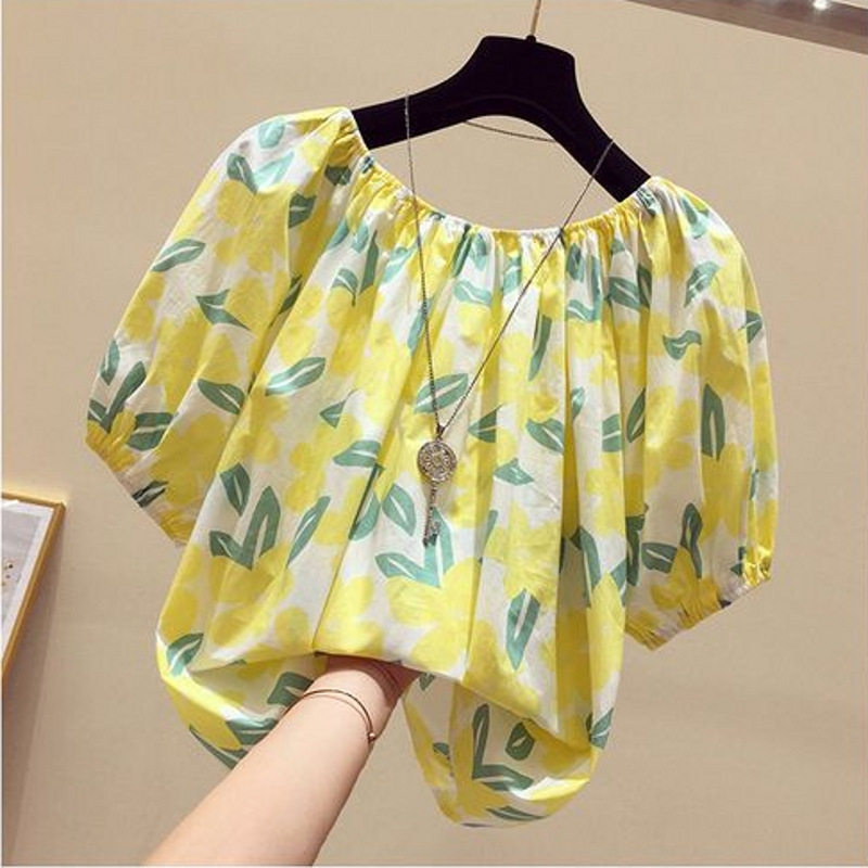 womenclothes碎花一字领