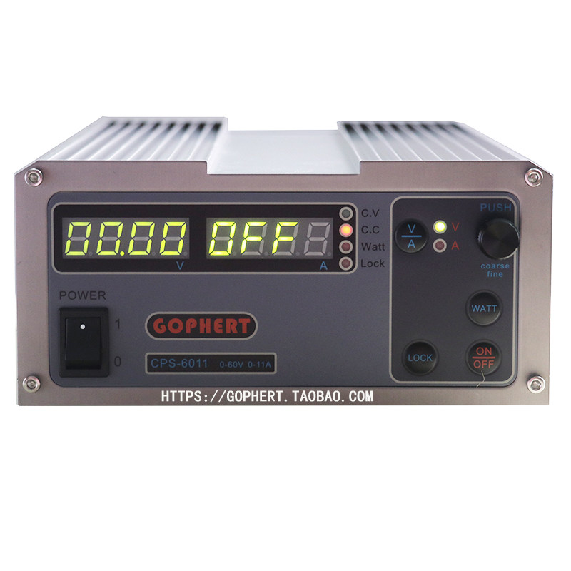Gophert直流稳压电源CPS-t6011恒压恒流0-60V11A可调稳压源60v10a
