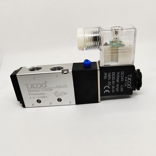 国产4V21008B电磁阀五口二位4V210-08-DC24V气动气缸控制阀AC220V