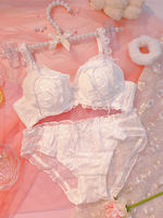Girls' underwear set, pure and thin style, cute small chest, slightly gathered, sexy, no underwire bra, summer slimming bra thumbnail 8