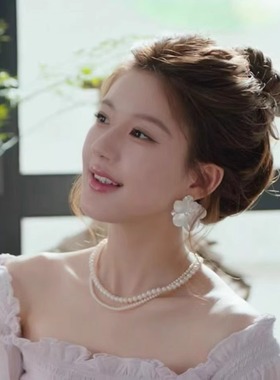 露丝同款~双层珍珠项链4-5mm+7*8mm淡水珍珠万能扣毛衣链多种戴法