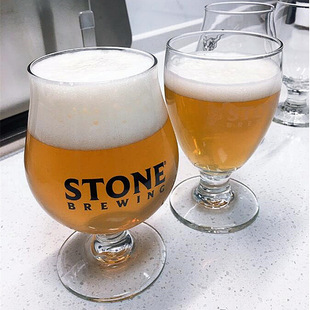 巨石专用啤酒杯IPA杯子个性郁金香矮脚高脚酒杯商用印制LOGO图案