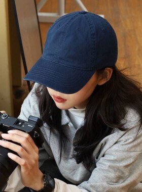 [THE HOBOO] 2025帽子显脸小日系纯色鸭舌帽新款软顶棒球帽大头围