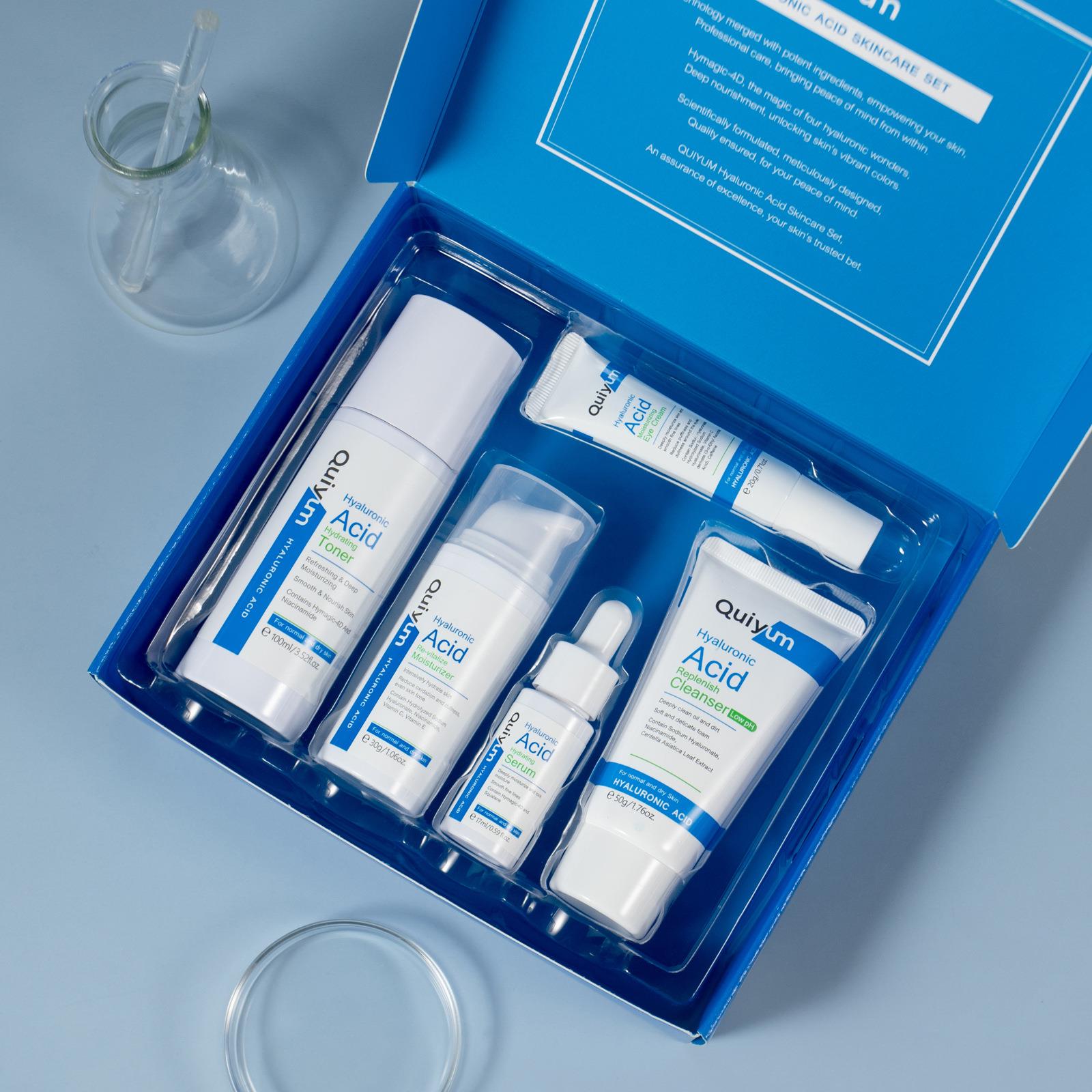 Skin care products QUIYUM玻尿酸护肤套装5件套补水保湿