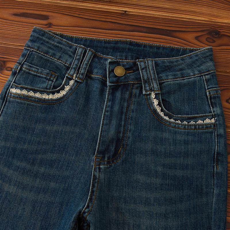 加绒微喇牛仔裤女冬季2025年新款高腰显瘦小个子蕾丝马蹄喇叭裤,女装/女士精品,牛仔裤,淘宝优惠券,粉丝福利购,淘宝优惠卷