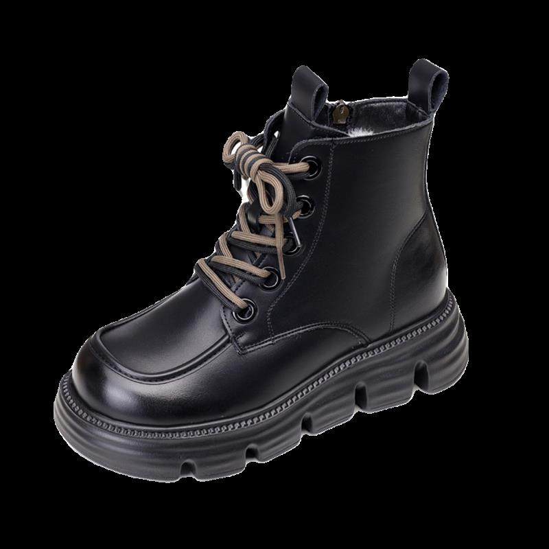 羊毛马丁靴女冬季加绒2024新款加绒加厚雪地靴厚底防水防滑大码41